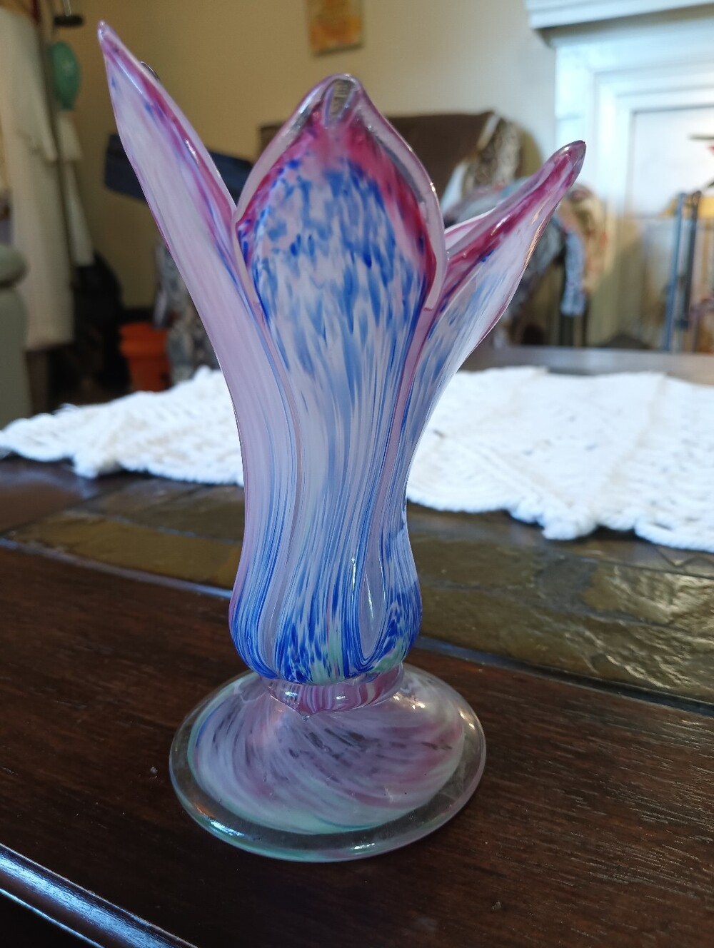 Two's Company Hand-blown Glass Vase - Picture 7 of 12